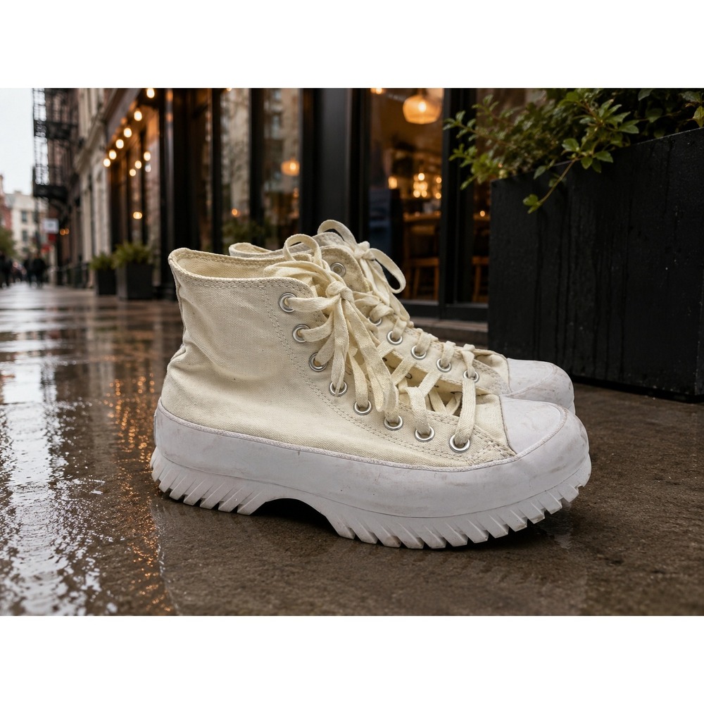 Converse Chuck Taylor All Star Lugged 2.0 High White Black A00871C Womens 9